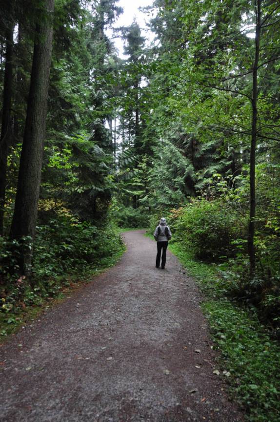 Caminhando pelas trihas do Stanley Park, em Vancouver, no Canadá